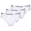 3 PACK Pánské Slipy Calvin Klein Cotton Stretch Hip Brief - bílé